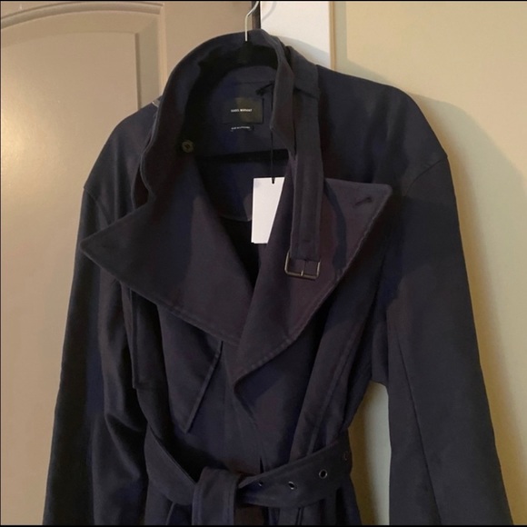 Isabel Marant Blue Moleskin Long Coat FR 36 or US 4 - Picture 4 of 6